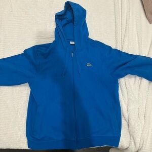 Lacoste Men's Sport Fleece Full Zip Hoodie Sweatshirt Blue Size Large